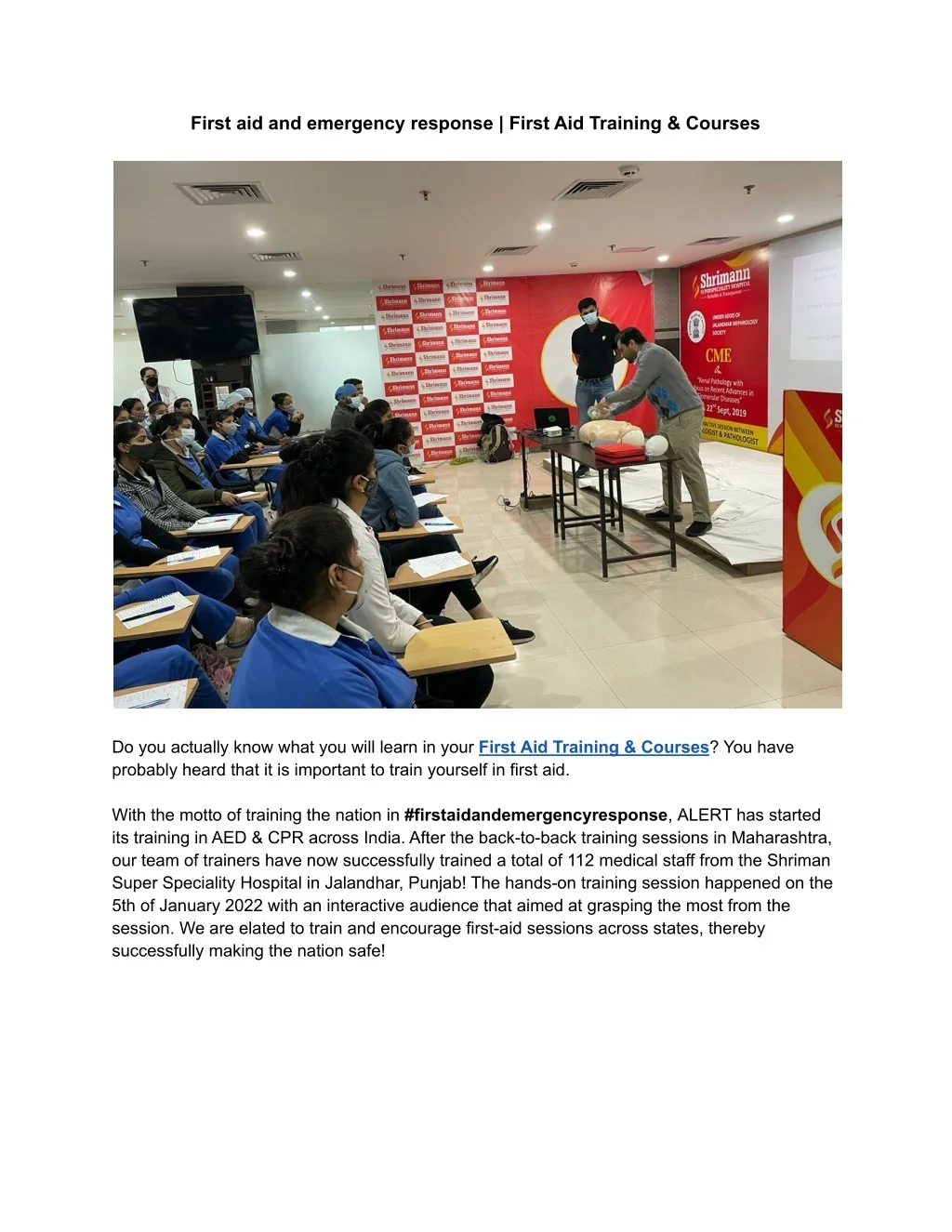 PPT - First aid and emergency response _ First Aid Training & Courses ...