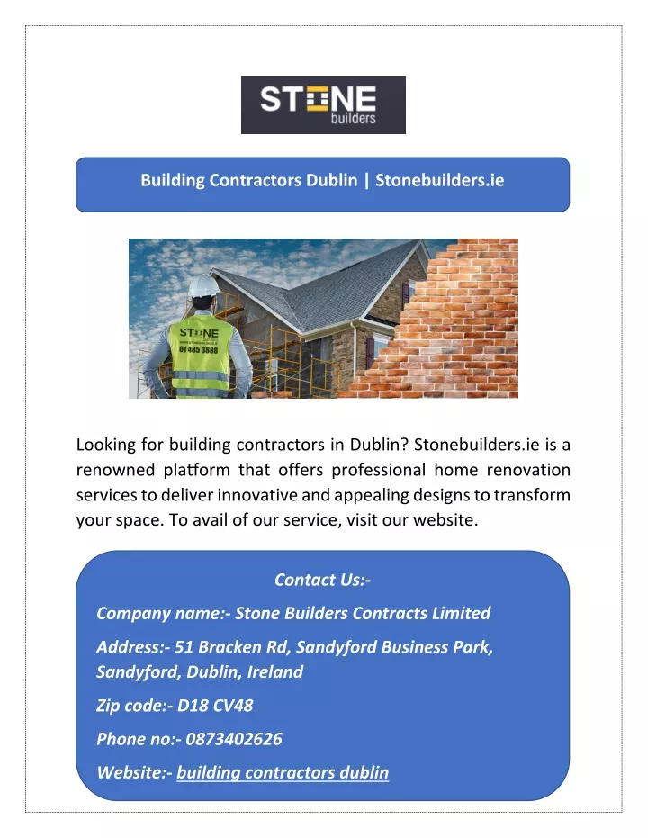 building contractors dublin stonebuilders ie