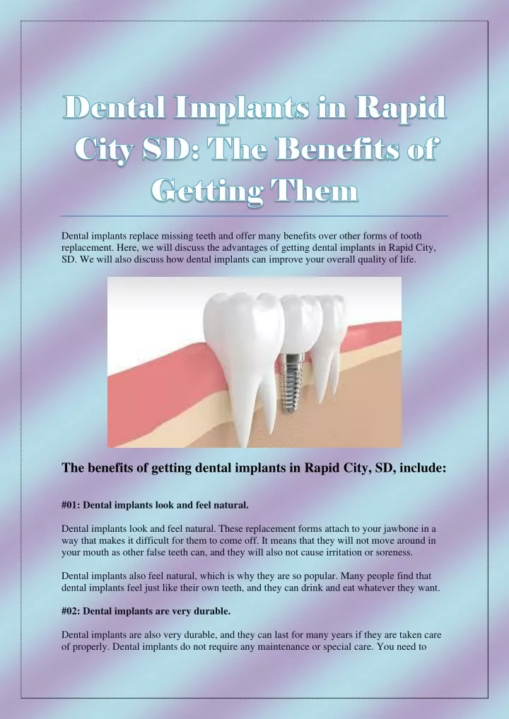 dental implants replace missing teeth and offer
