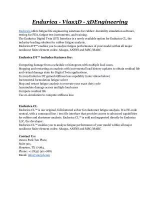 Endurica - Vias3D - 3DEngineering