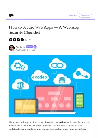 How to Secure Web Apps — A Web App Security Checklist