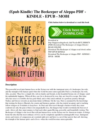 (Epub Kindle) The Beekeeper of Aleppo PDF - KINDLE - EPUB - MOBI