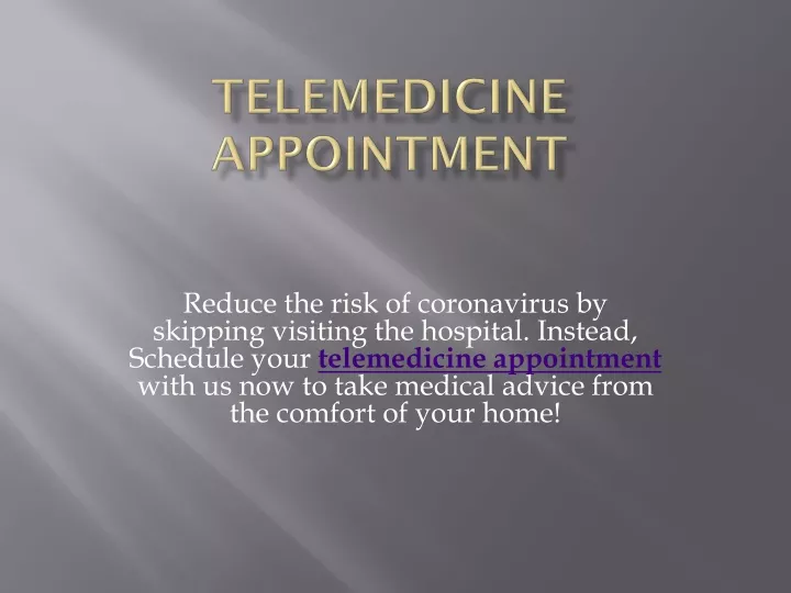 telemedicine appointment