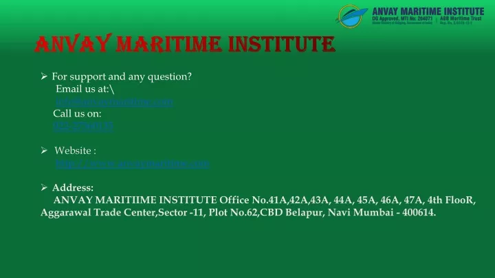 anvay maritime institute