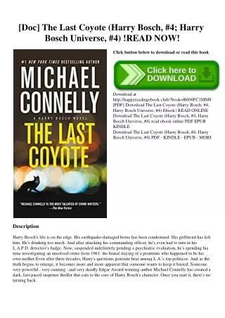 [Doc] The Last Coyote (Harry Bosch  #4; Harry Bosch Universe  #4) !READ NOW!