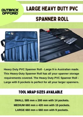 Black Heavy Duty PVC Spanner Roll - Outback Offgrid