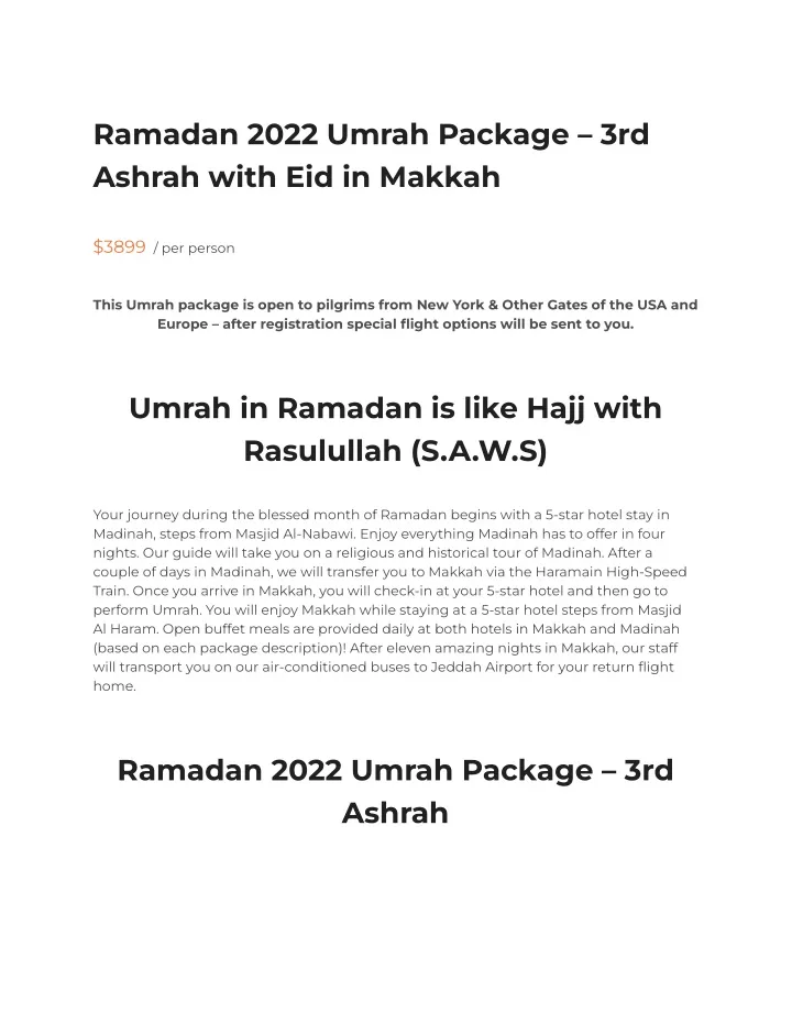ramadan 2022 umrah package 3rd ashrah with