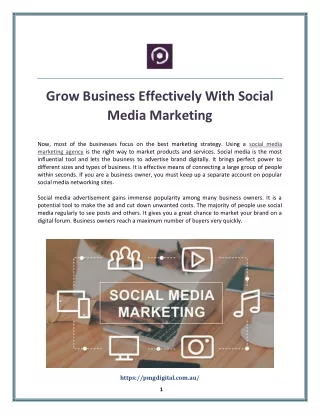 Grow Business Effectively With Social Media Marketing