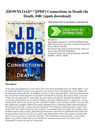 [DOWNLOAD^^][PDF] Connections in Death (In Death  #48) {epub download}