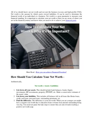 How To Calculate Your Net Worth And Why It’s So Important
