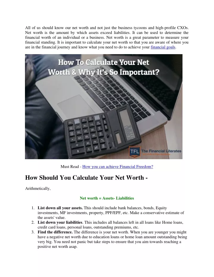 PPT - How To Calculate Your Net Worth And Why It’s So Important ...