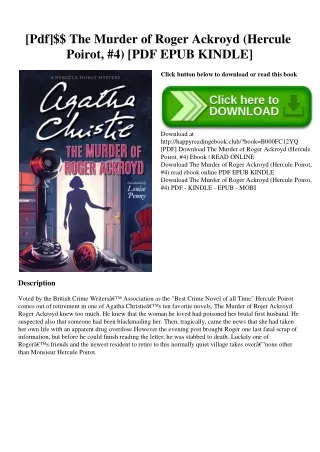 [Pdf]$$ The Murder of Roger Ackroyd (Hercule Poirot  #4) [PDF EPUB KINDLE]
