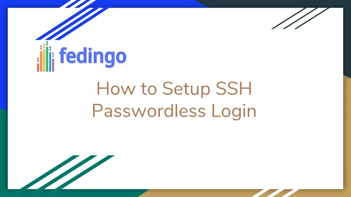 how to setup ssh passwordless login