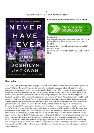 (P.D.F. FILE) Never Have I Ever [DOWNLOAD IN @PDF]