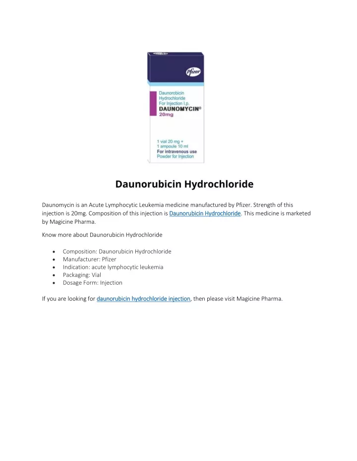 daunomycin is an acute lymphocytic leukemia