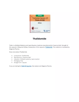 thalix is a multiple myeloma and lepra reaction