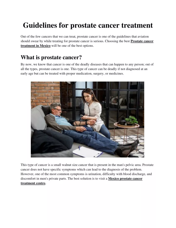 guidelines for prostate cancer treatment