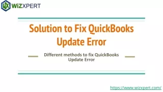 Methods to fix QuickBooks Update Error