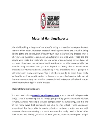 material handing experts