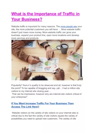 What is the Importance of Traffic in Your Business?