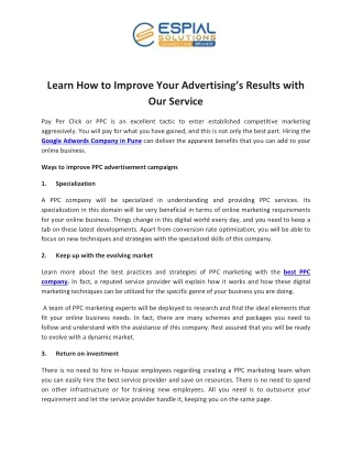 Learn How to Improve Your Advertising’s Results with Our Service
