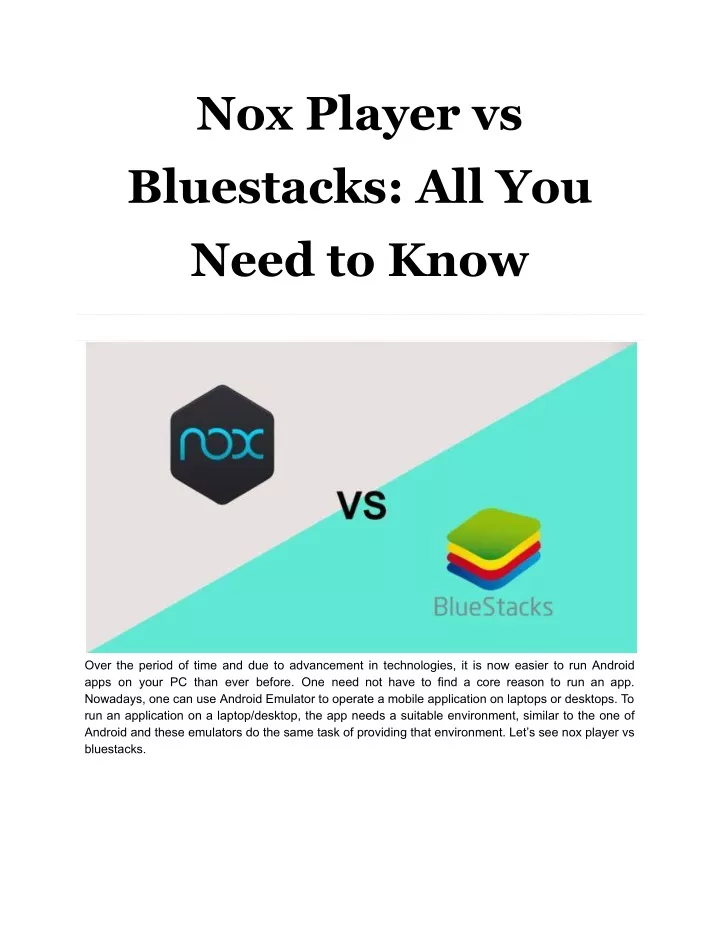 nox player vs bluestacks all you need to know