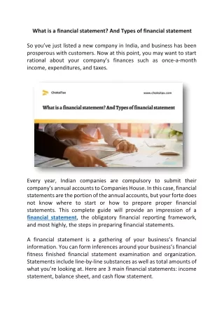 what is a financial statement and types