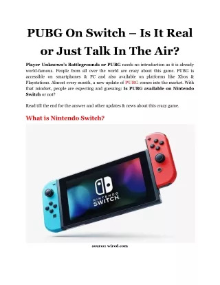pubg on switch is it real or just talk in the air