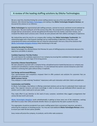 a review of the leading staffing solutions