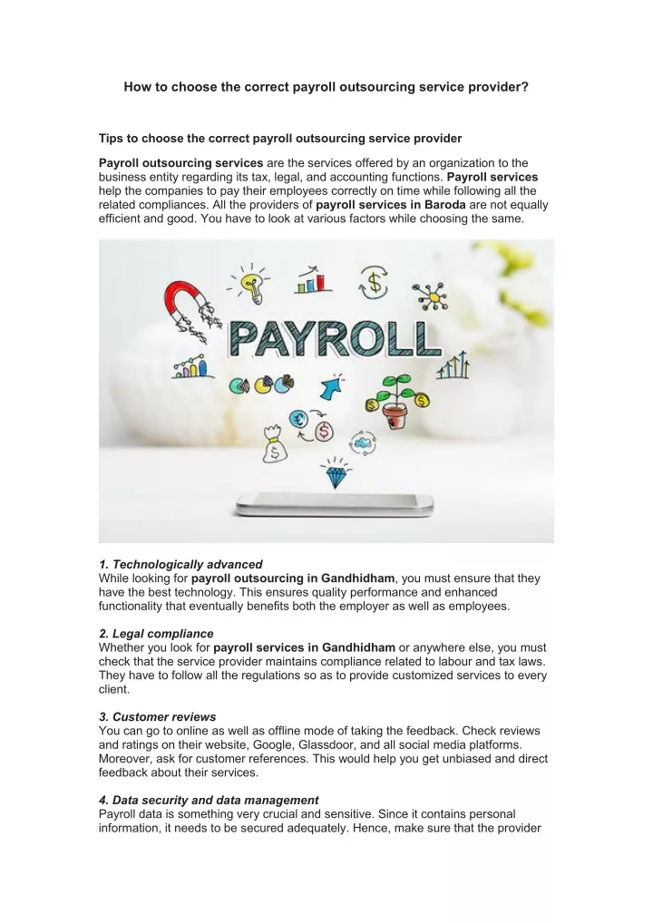 how to choose the correct payroll outsourcing