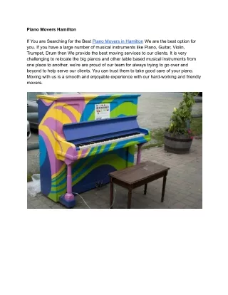 Piano Movers Hamilton
