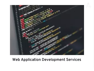 Web application development services