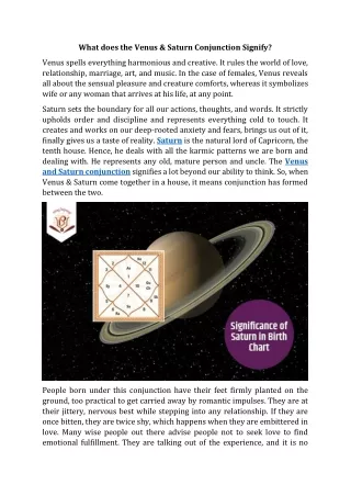 what does the venus saturn conjunction signify