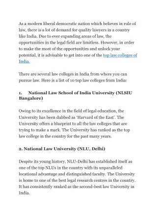 List of Top 5 Law Colleges in India