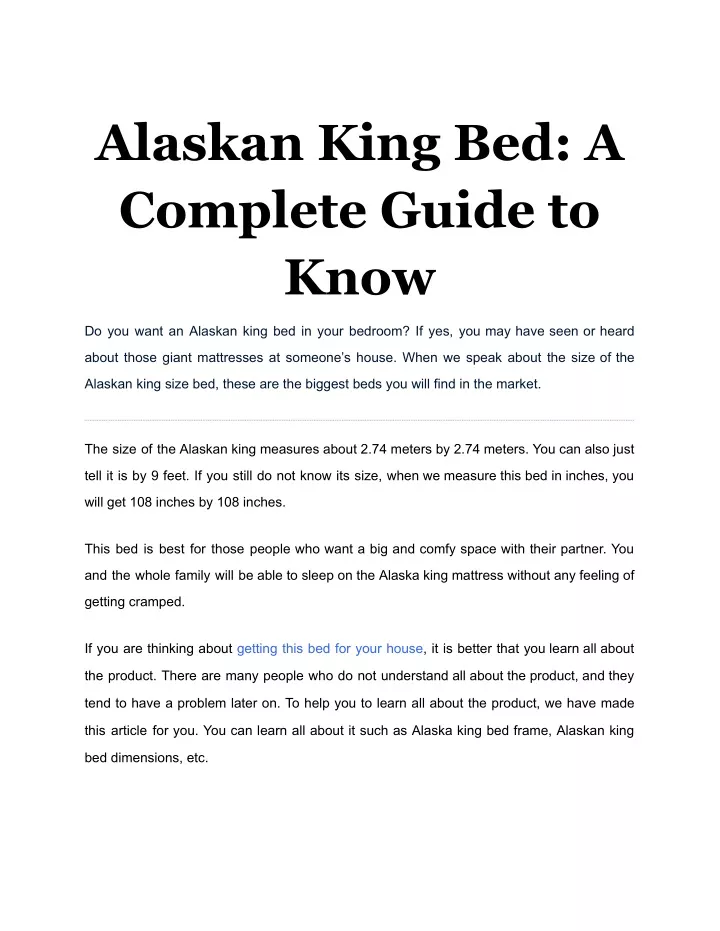 alaskan king bed a complete guide to know