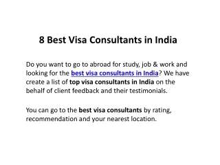 8 Best Visa Consultants in India (2022)