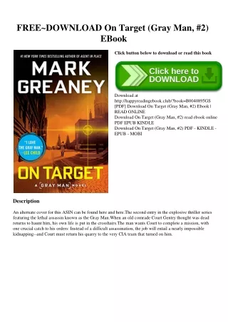 FREE~DOWNLOAD On Target (Gray Man  #2) EBook