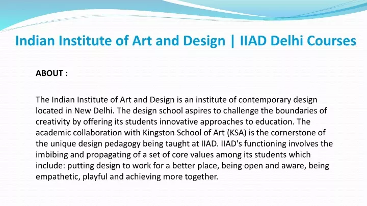 indian institute of art and design iiad delhi
