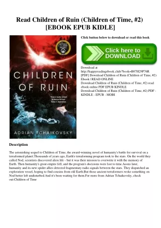 Read Children of Ruin (Children of Time  #2) [EBOOK EPUB KIDLE]