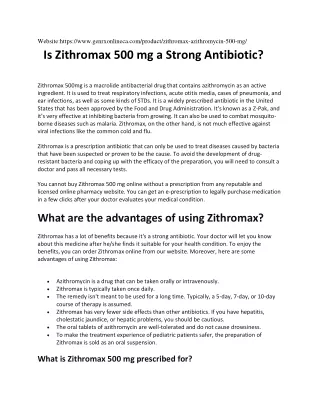 Is Zithromax 500 mg a Strong Antibiotic?