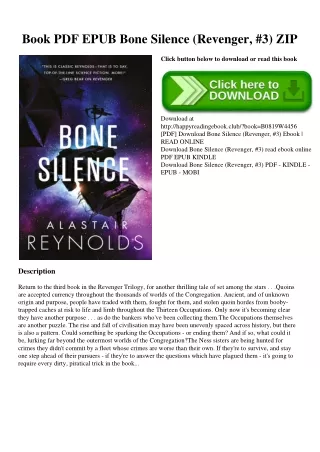 Book PDF EPUB Bone Silence (Revenger  #3) ZIP