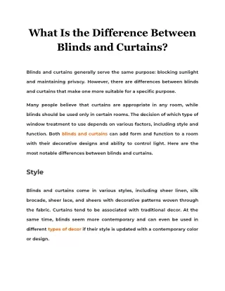 what is the difference between blinds and curtains