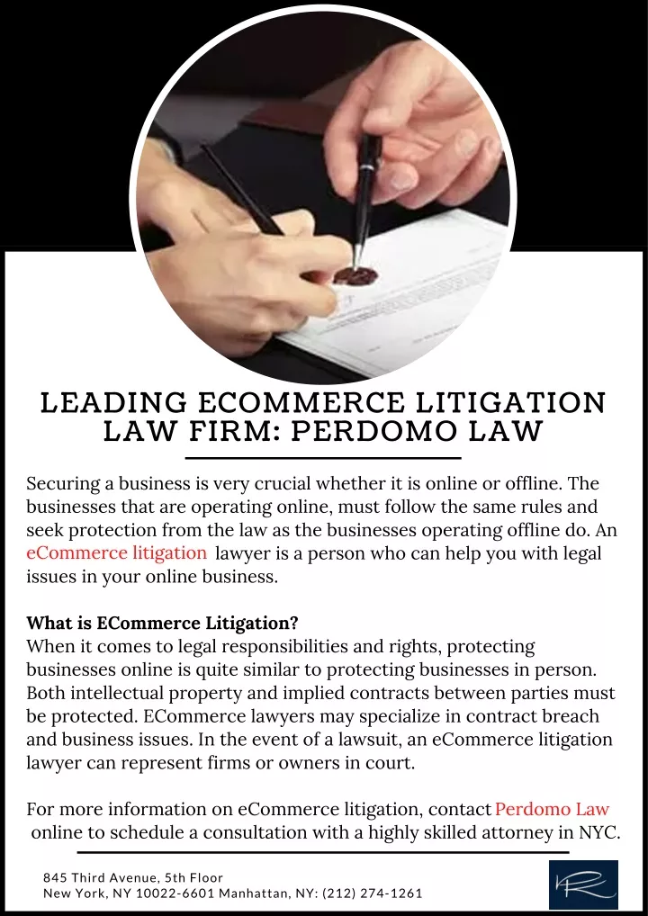 leading ecommerce litigation law firm perdomo law