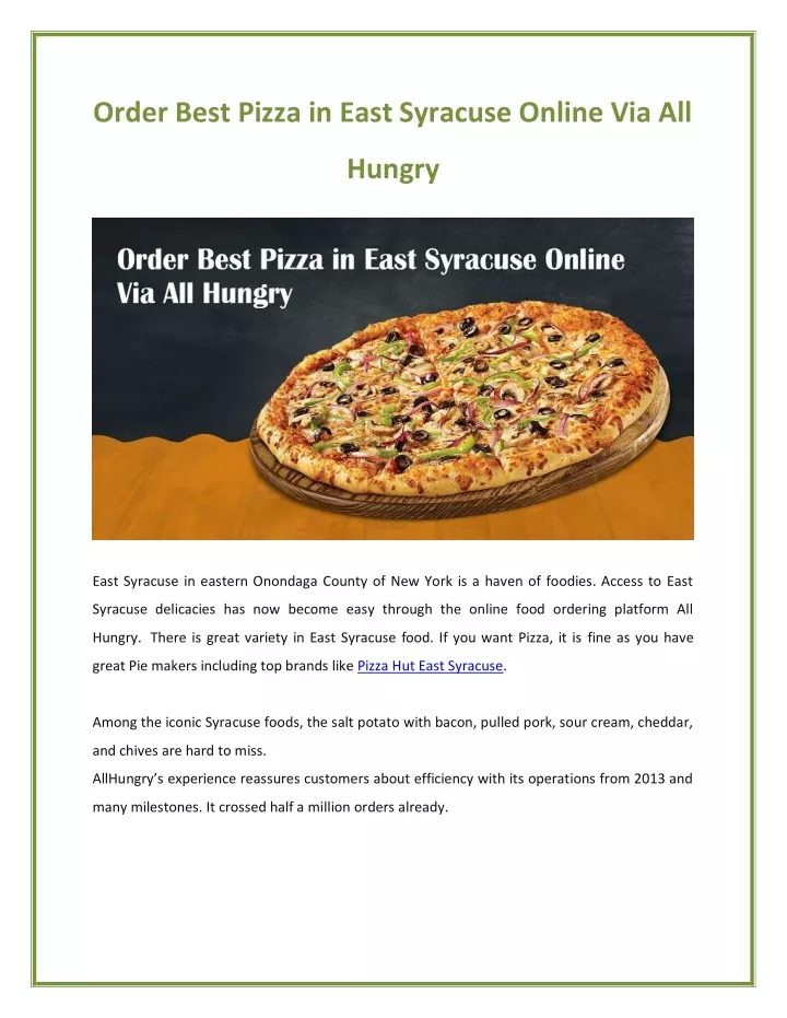 order best pizza in east syracuse online via all