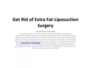 get rid of extra fat liposuction surgery