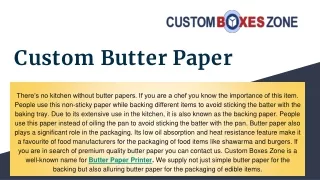 Custom Butter Paper