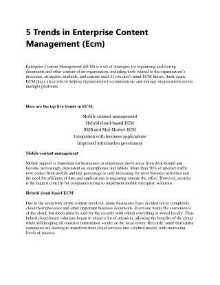 5 trends in enterprise content management ecm