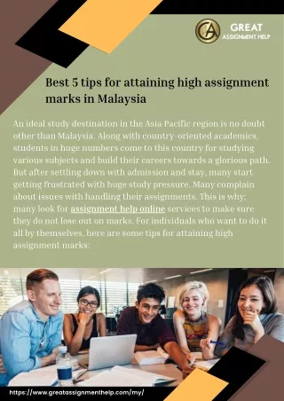Best 5 tips for attaining high assignment marks in Malaysia