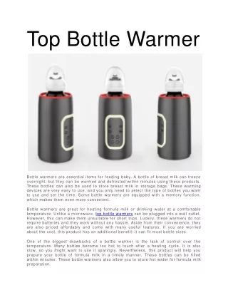 Top Bottle Warmer