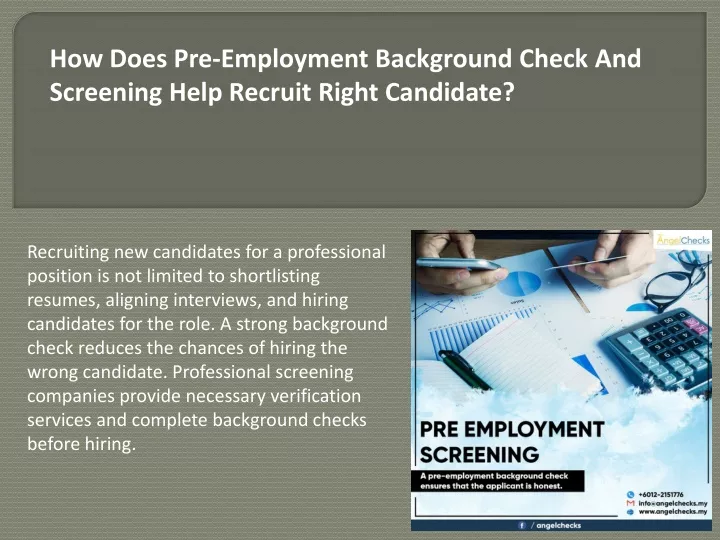 how does pre employment background check